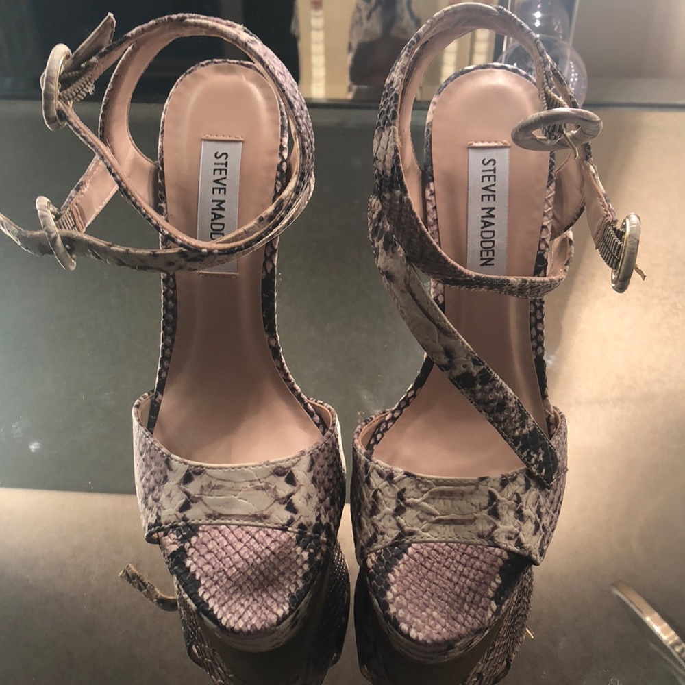 Steve Madden snakeskin platforms